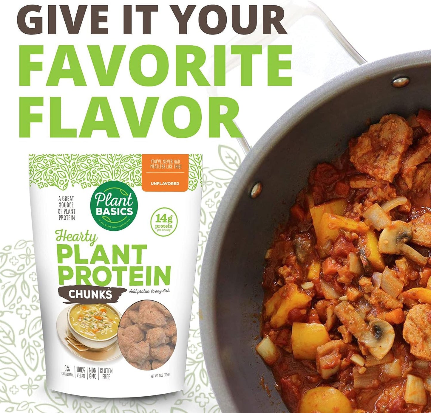 Hearty Plant Protein - Unflavored Chunks, 6 lb. Bulk Box