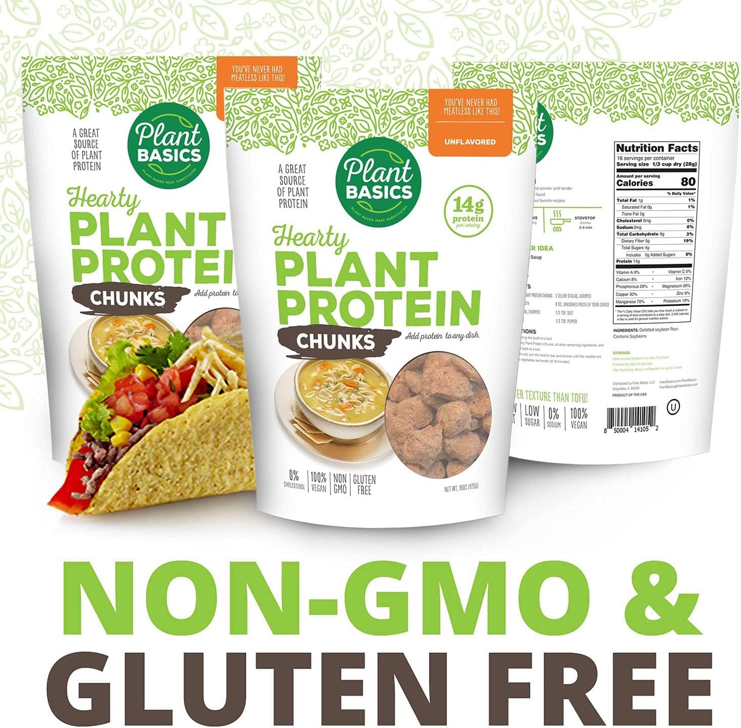 Hearty Plant Protein - Unflavored Chunks, 6 lb. Bulk Box