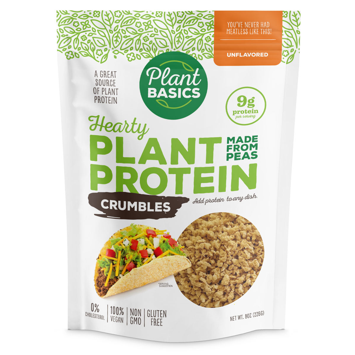 Hearty Plant Protein - Unflavored Crumbles, 8 oz. bag