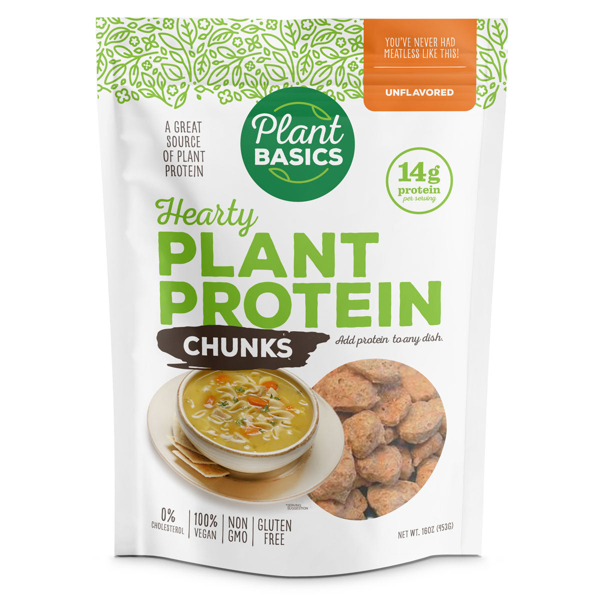 Hearty Plant Protein - Unflavored Chunks, 1 lb. bag