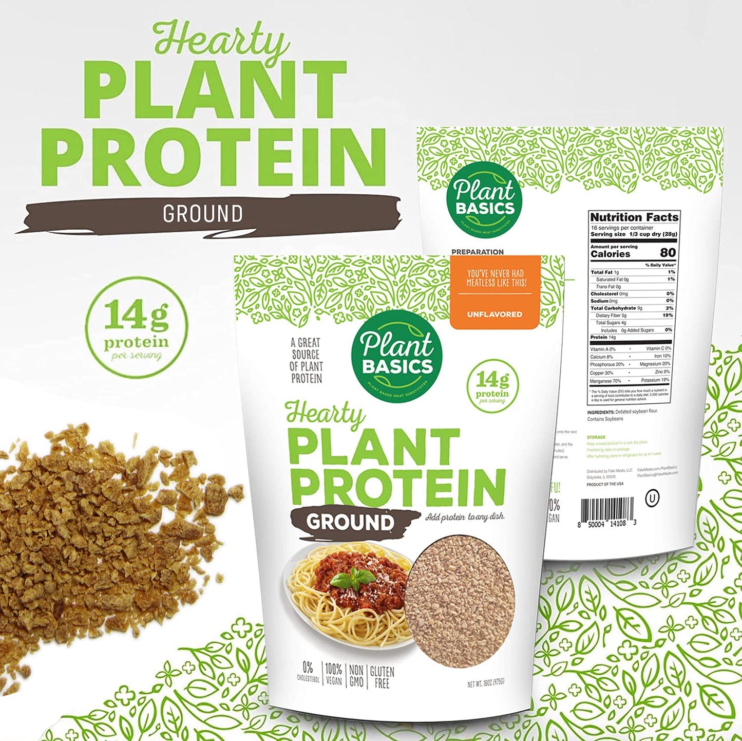 Hearty Plant Protein - Unflavored Ground